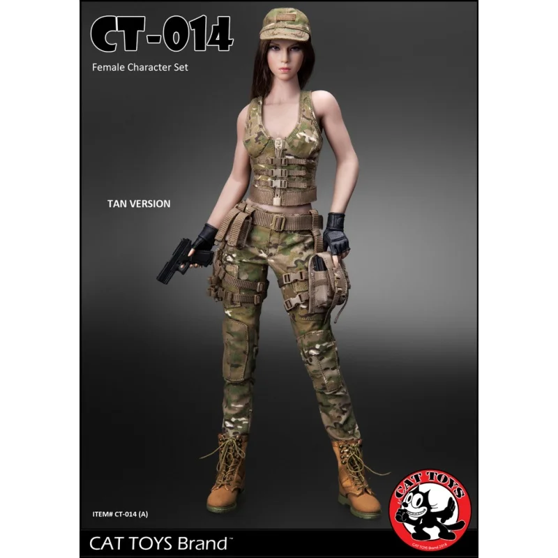 Details about   Cat Toys 1/6 Military Female Character Set in Green 014B 