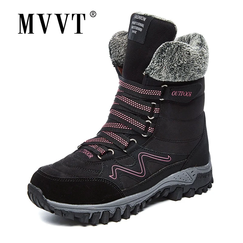 

Winter Women Hiking Boots With Fur Super Warm Outdoor Snow Shoes Women Wearable Non-slip Women Sneakers