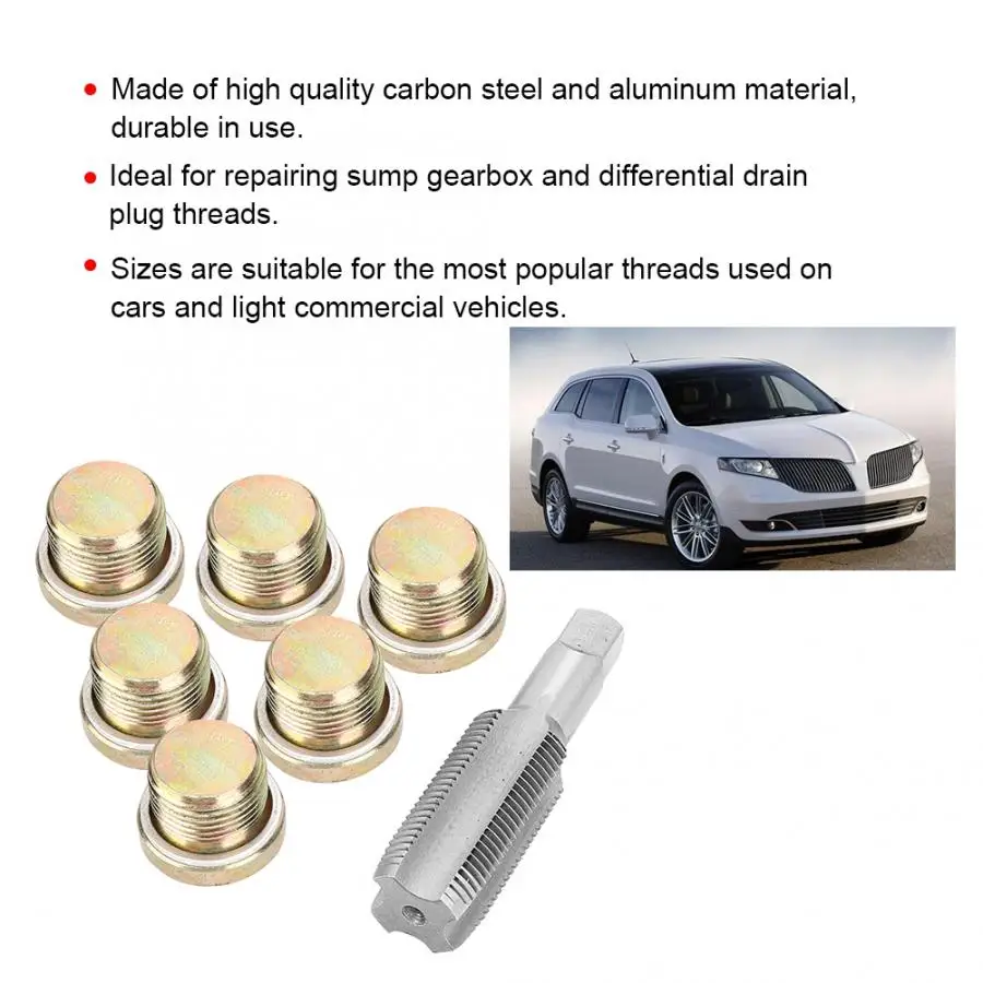 

Auto Sump Oil Drain Thread Repair Plug Tool Kit M13 M15 M17 M20 M22