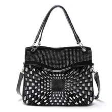 New PU Leather Women Crossbody Bags Fashion Rivet Women Shoulder Bag Elegant Big Messenger Bag Brand Design Lady Handbag Black New PU Leather Women Crossbody Bags Fashion Rivet Women Shoulder Bag Elegant Big Messenger Bag Brand Design Lady Handbag Black