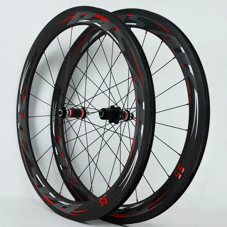 Cheap 2018 PASAK Carbon fiber road bike bicycle full carbon wheels C/V brake 40/55 rim wheelset clincher wheel 11