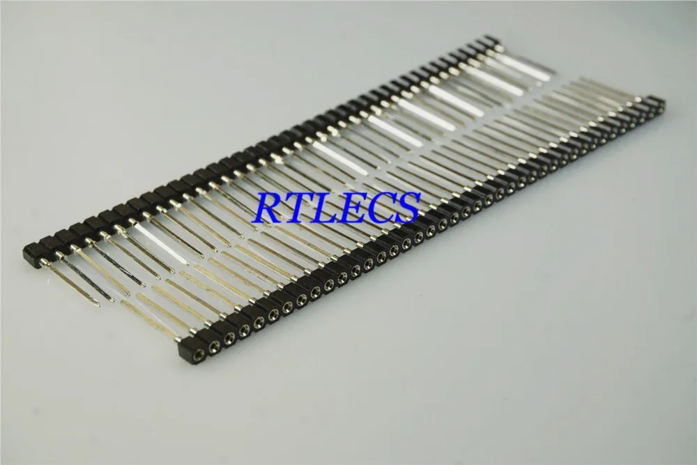 

1 pc 1X40 PIN Single Row ROUND FEMALE PIN HEADER Receptacle 2.54 MM PITCH Strip Sleeve Socket 40p 17.8 mm Height Square Tail
