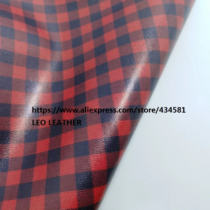 3PCS A4 SIZE Faux Leather Fabric Printed TARTAN PLAIDS GRIDS PU Sewing for Christmas 5S03A | Дом и сад