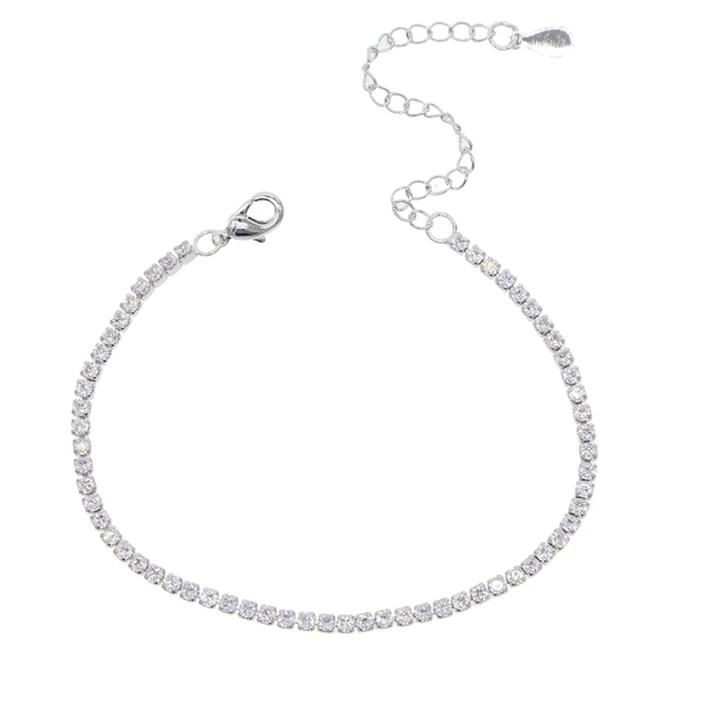 Высокое качество AAA кубический циркон Теннисный браслет позолоченный модный регулируемый браслет для женщин Изящный Тонкий браслет