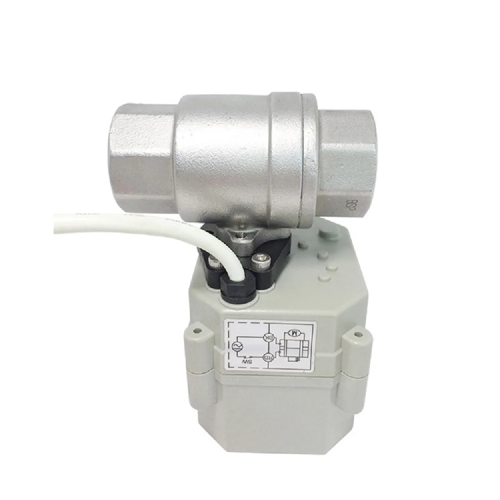 DN32 1 1/" вентиляции и кондиционирования Системы 2Way жилой дом воды Жидкость Управление Электрический шаровой кран SS304 Нержавеющая сталь моторизованный шаровой клапан