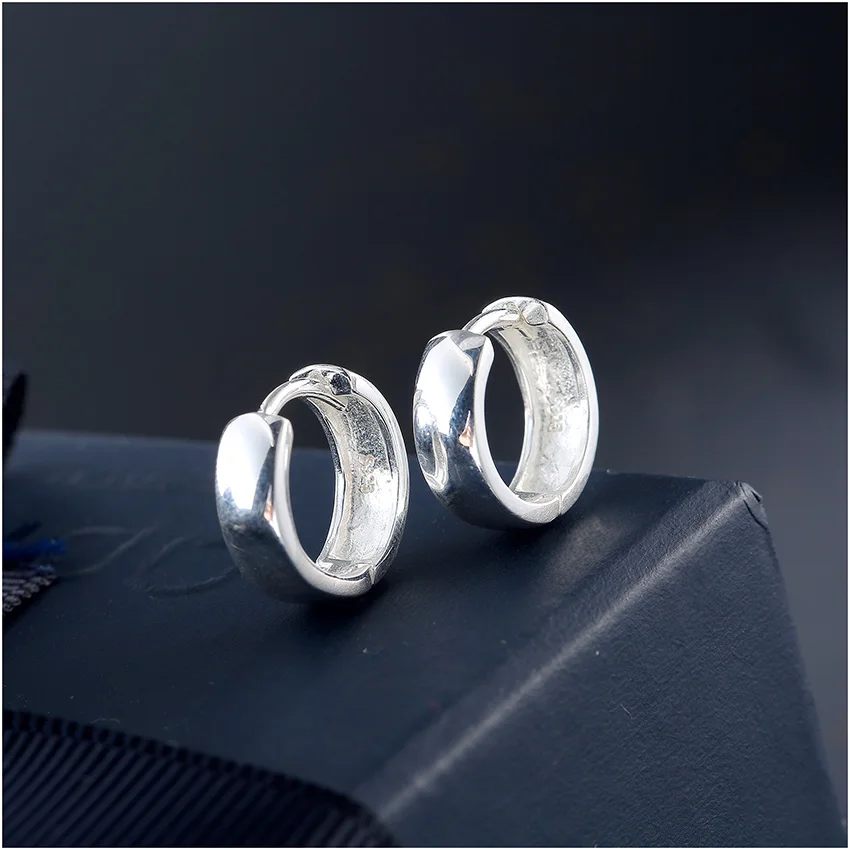 Shineland панк простые 925 пробы серебряные маленькие круги Huggie серьги-кольца для женщин и мужчин Brinco Bijoux Модные Ювелирные изделия Подарки