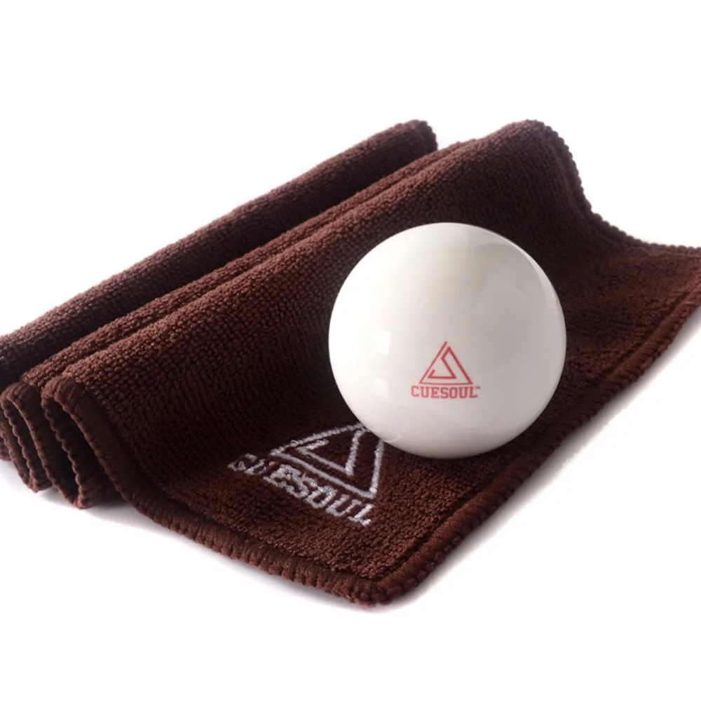 BC001 Cuesoul Pro Cup Resin 2 1/4 6oz Billiard Cue Ball, White Ball Pool Cue Ball,Cue Ball With Clean Towel