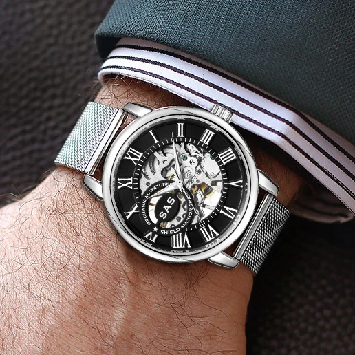 Men's Luxury Gold Silver Mechanical Wrist Watch Men Stainless Steel Automatic Skeleton Mechanical Watches Male Relogio Masculino Men's Luxury Gold Silver Mechanical Wrist Watch Men Stainless Steel Automatic Skeleton Mechanical Watches Male Relogio Masculino