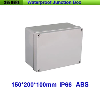 

Free Shipping 1 Piece Small Type IP66 ABS Grey Waterproof abs plastic electrical enclosure 150*200*100mm