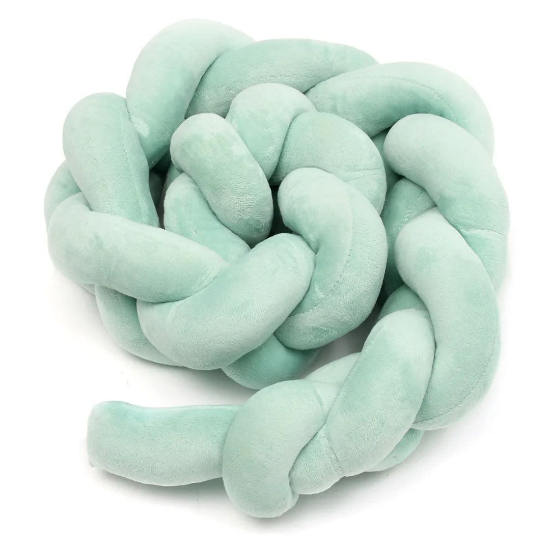 2M/3M Baby Infant Plush Crib Bumper Bed Bedding Cot Braid Pillow Pad Protector