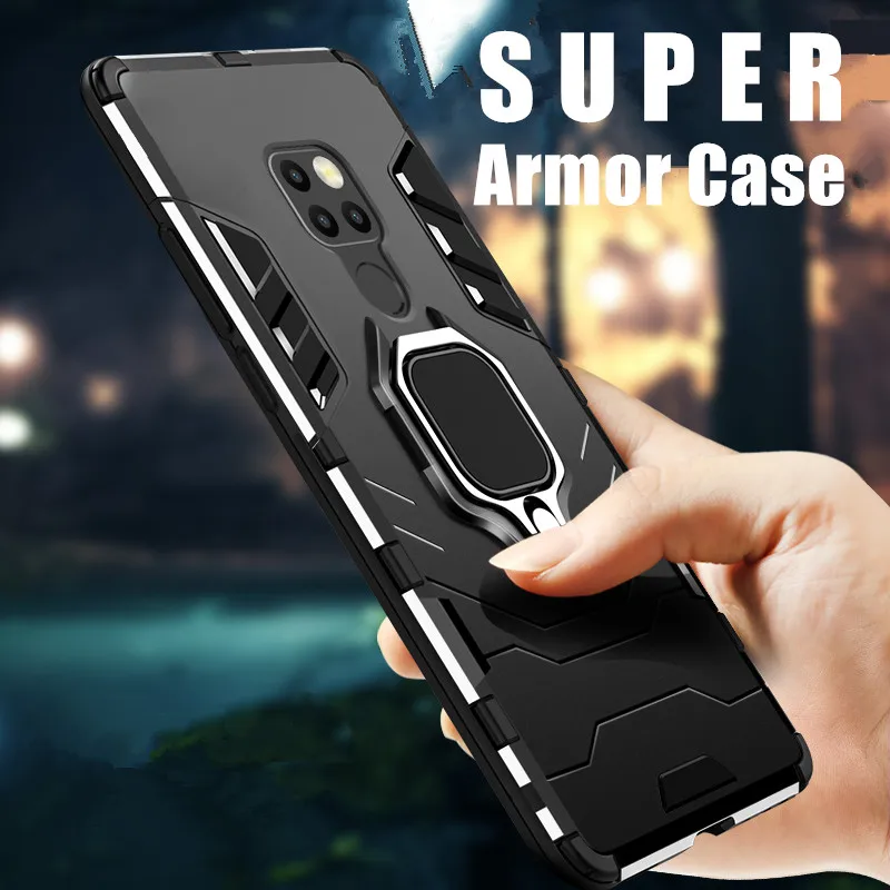

Armor Phone Case For Huawei Mate 20 Pro Cover For Huawei Mate 20 Lite X 9 10 Shockproof Ring Car Holder Bracket Phone Case Cover