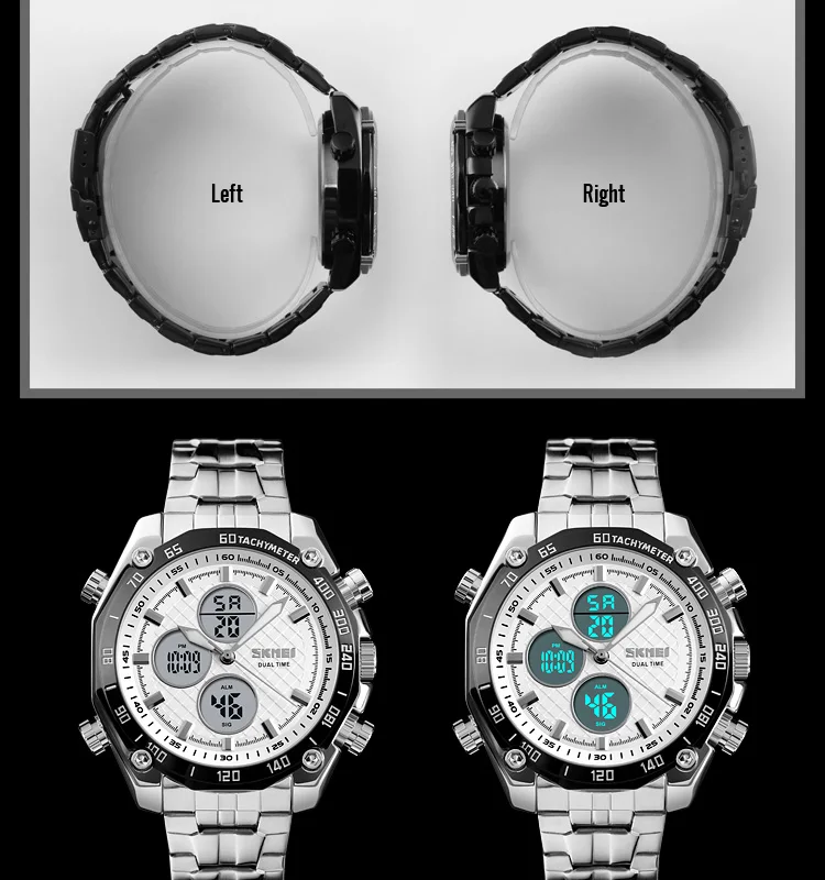 SKMEI спортивные часы для мужчин Золотой Лидирующий бренд Роскошные военные Стальные кварцевые наручные часы Мужские часы модные наручные часы с хронографом