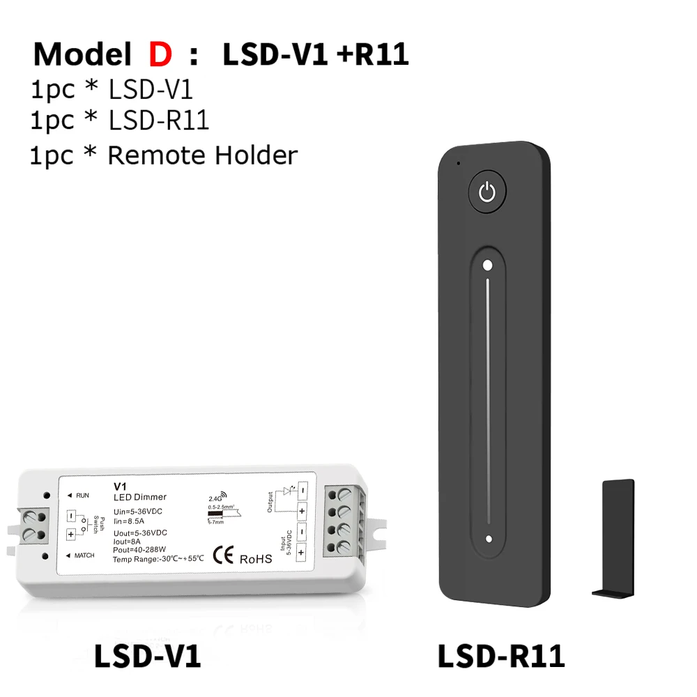 Светодиодный диммер 12 В 24 В ШИМ 2,4G светодиодный сенсорный RF беспроводной пульт дистанционного управления 5 в 36 В умный Wifi диммер контроллер для одноцветной светодиодной ленты - Цвет: Model D