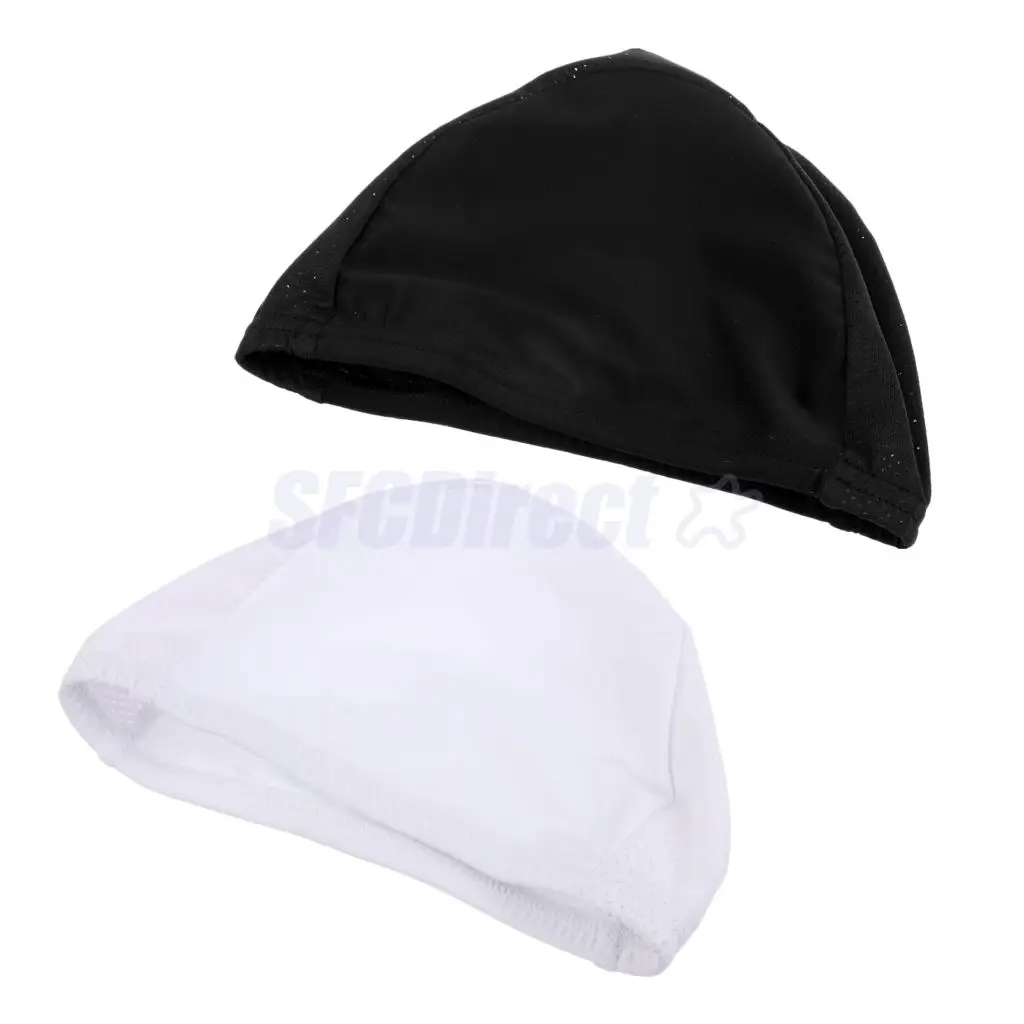 2Pcs Outdoor Women Men's Quick Drying Fleece Hat Bike Cycling Skull Cap Motorbike Under Helmet Riding Hats Caps Black White