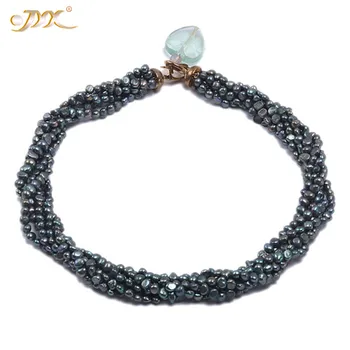 

JYX classic jewelry colorful black natural pearl necklaces choker pearl 4-5m freshwater pearl necklace 18" amazing