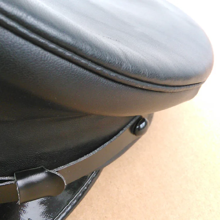 brown fedora Germany Officer Visor Army Hat Cortical Military Police Leather Cap Cosplay Halloween Christmas Gift Spring Festival New Year wide brim fedora