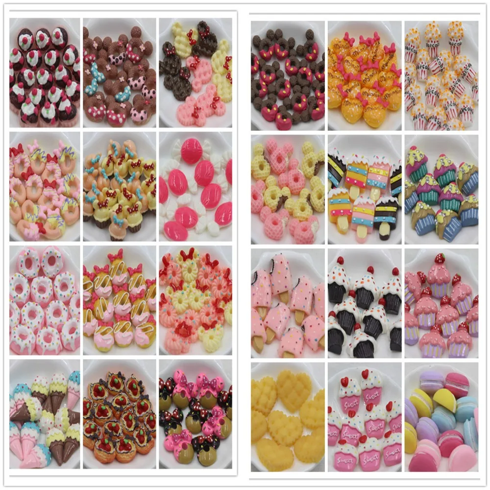 

10pcs/lot flat back resin cabochons kawaii resin cake about 20mm resin foods
