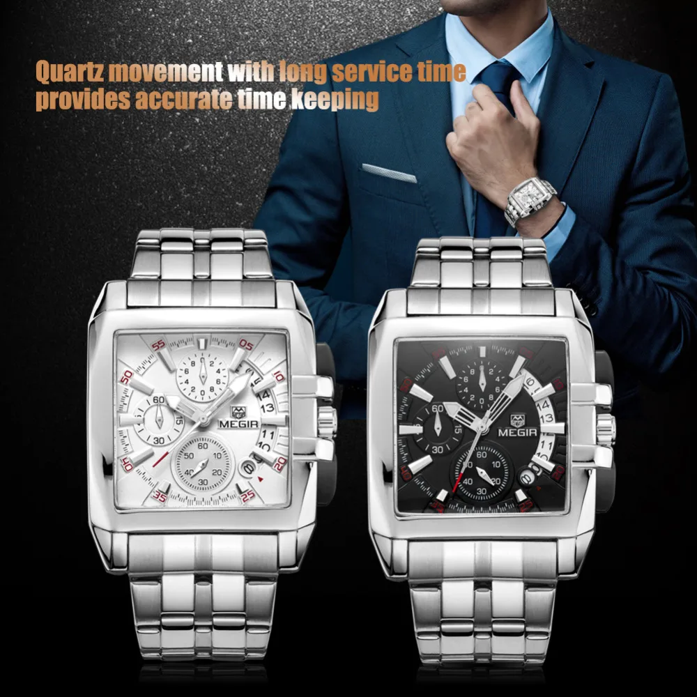 

Chronograph Quartz Men Watch Top Luxury Stainless Steel Strap Wrist Watches Clock Men Relogio Masculino Business Wristwatch