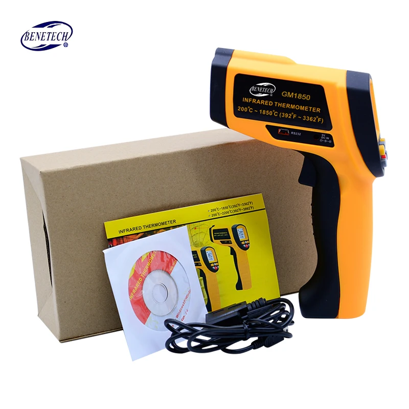 Goedkoop BENETECH Digitale thermometer gun non contact infrarood thermometer laser Pyrometer professionele industriële temperatuur gun ir