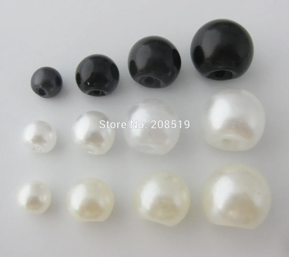 

NBNOWG Multisizes White/Black/Cream Side Hole wedding dress sewing Buttons Plastic Pearl 200pcs DIY craft scrapbook Botoes