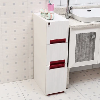 

New Arrival 24cm Width Storage Cabinet Drawer Plastic Lockers Toilet Racks Kitchen Cabinets Organizer Sundries with Pulley