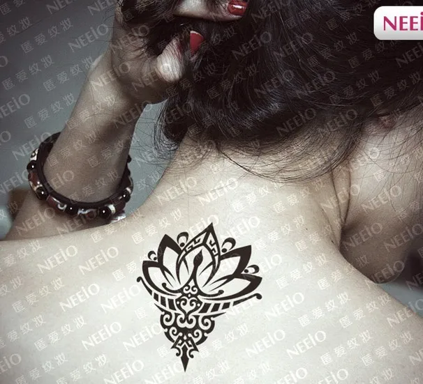 Lotus Totem Temporary Tattoos For Fingers Wrist Shoulder Lower