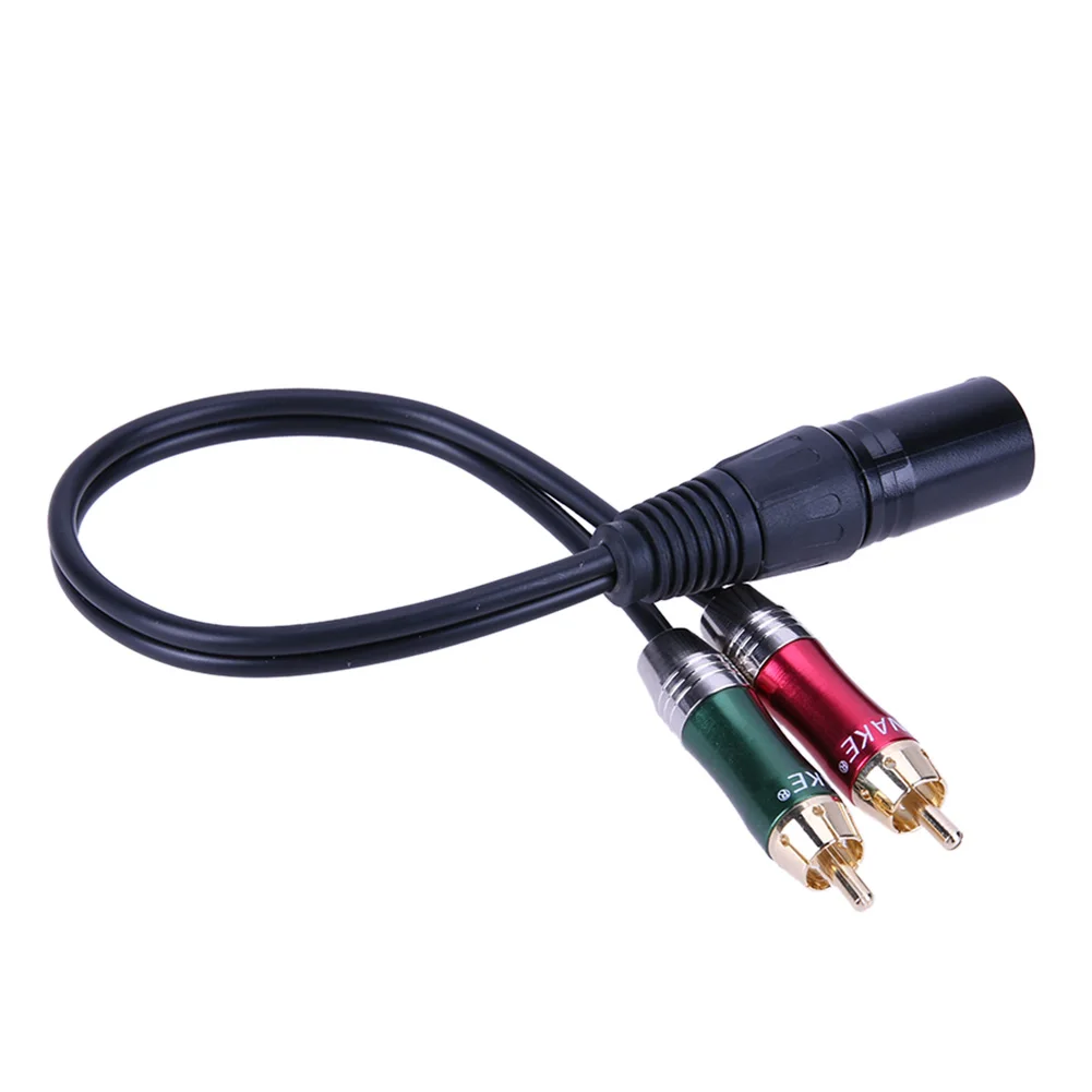 3pin XLR папа 2 RCA Мужской кабель аудио адаптер металлический к мужской разъем для