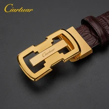 Ciartuar Men Belt Luxury Design Crocodile Skin Grain Mens Belts Finely Crafted Buckle Leather Belts For Men Best Gift Waist Belt fashionable crocodile and letter z shape inlay design auto buckle belt for men