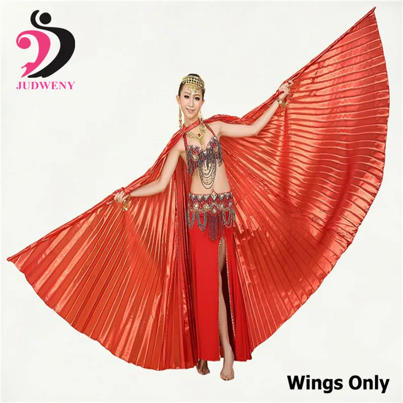 Танец живота Isis крылья с палочками принадлежности для танца живота Болливуд Восточный Египет египетские Крылья Костюм Крылья Ангела - Цвет: Red