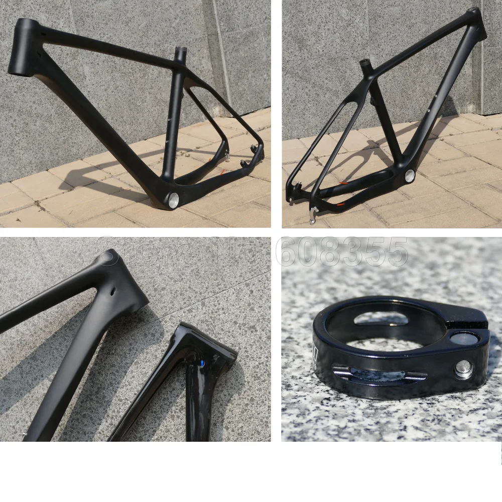 

3k / UD Carbon Matt Glossy 26er MTB Mountain Bicycle Frame 16" 18" Frame + Bike Seat Clamp