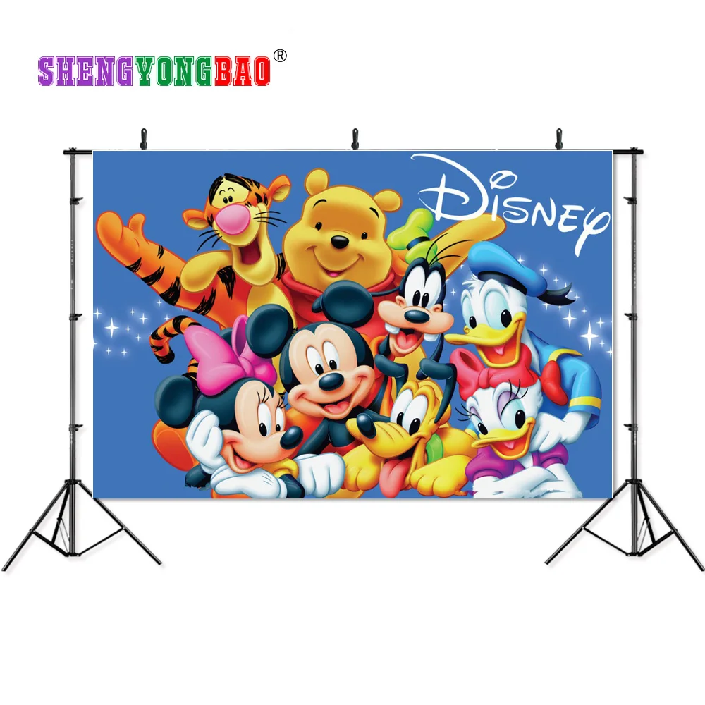 

SHENGYONGBAO 210cm*150cm Art Cloth Backdrops for Photography Mickey Mouse Photo Studio Background NML-1082