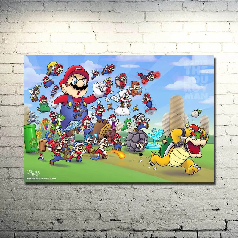 

Super Smash Bros Mario Party Art Silk Fabric Poster Print 13x20 24x36 inches Games Pictures For Wall Decor (click to see more)-1