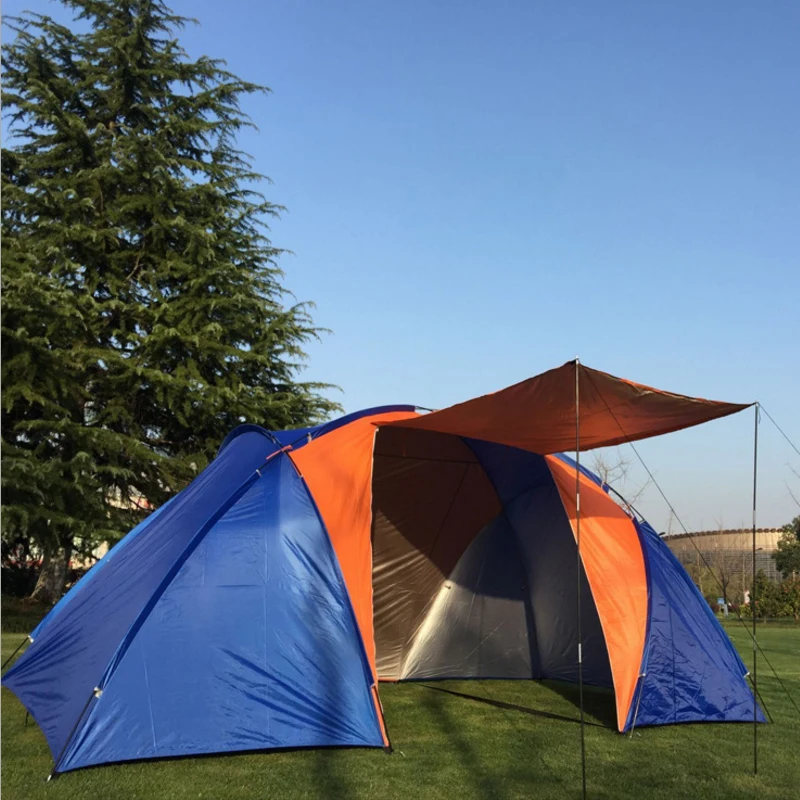 

2018 hot sale 2 layer 2 bedroom 1 living room 3 4 5 person family hiking beach fishing waterproof relief outdoor camping tent