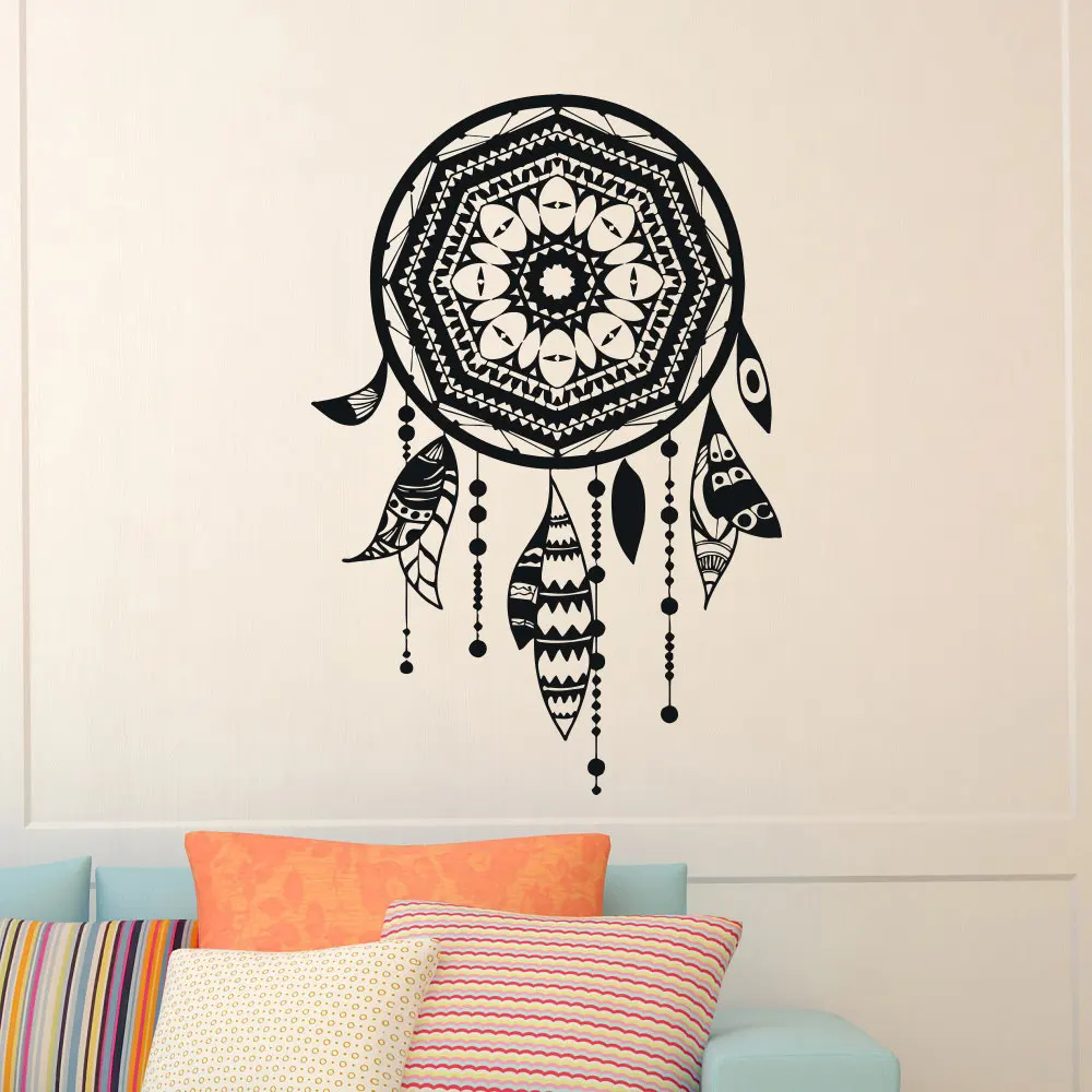 Vintage Dream Catcher Vinyl Wall Stickers Indian Feather Dreamcatcher