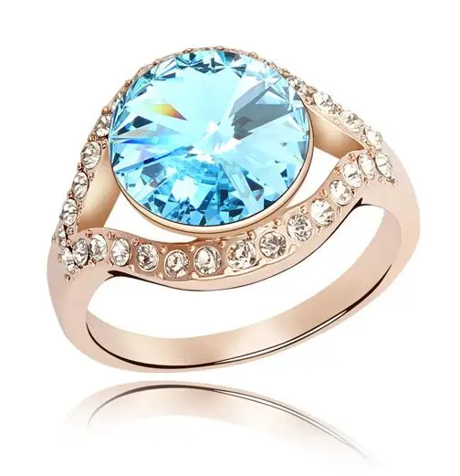 Модные кольца с кристаллами изготовленные элементами Swarovski для женщин хороший