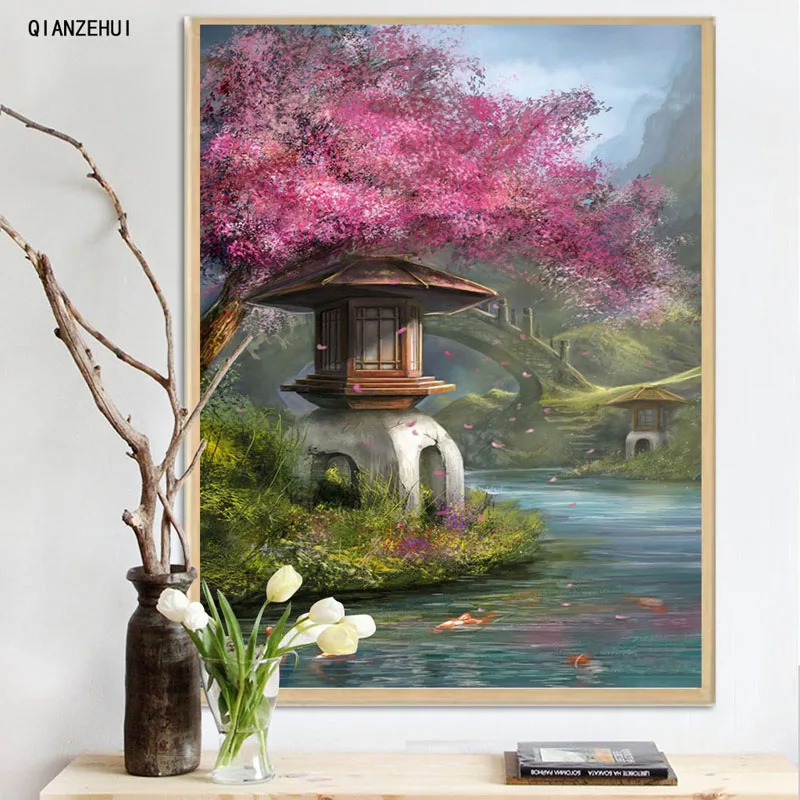 

DIY Rhinestone plastic crafts painting diamond Park scenery Square diamond painting cross stitch full diamond embroidery