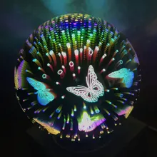 Украшение для дома аксессуары настольная лампа различные 3D узоры USB поставка деревянная база Настольный светодиодный Декор ночные светильники