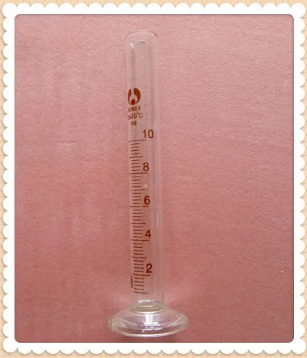 10 мл стеклянный измерительный цилиндр, лабораторная посуда из пирекса, боросиликатное стекло 3,3