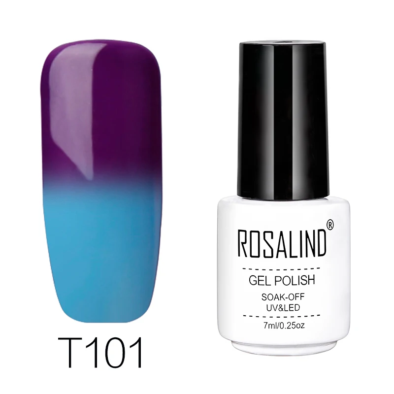 Rosalind гель 1S 7 мл Лак белая бутылка изменение температуры гель лак для ногтей T101-T130 УФ светодиодный стойкий Полупостоянный лак - Цвет: RCT101