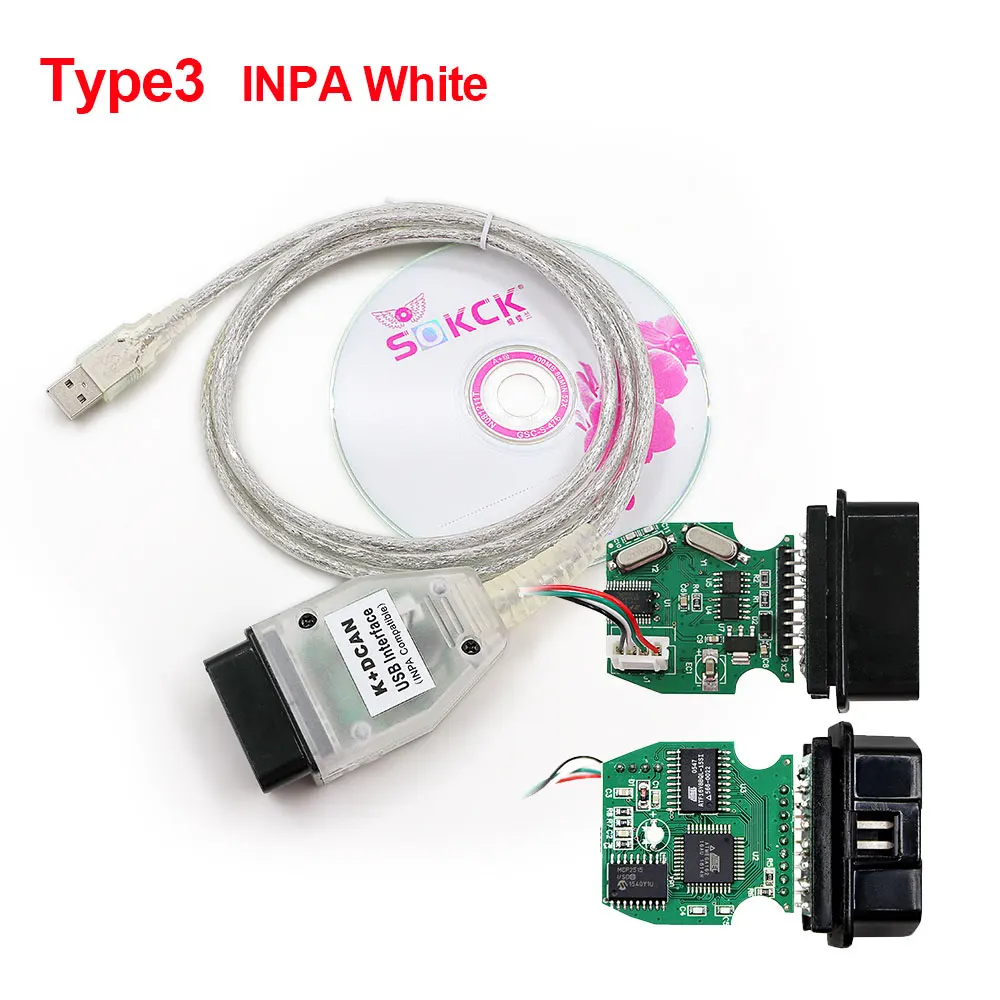 Для BMVV INPA K+ CAN K CAN INPA с чипом FT232RL K DCAN USB интерфейс полный диагностический OBD2 кабель INPA для BMVV от 1998 до 2008 - Цвет: INPA