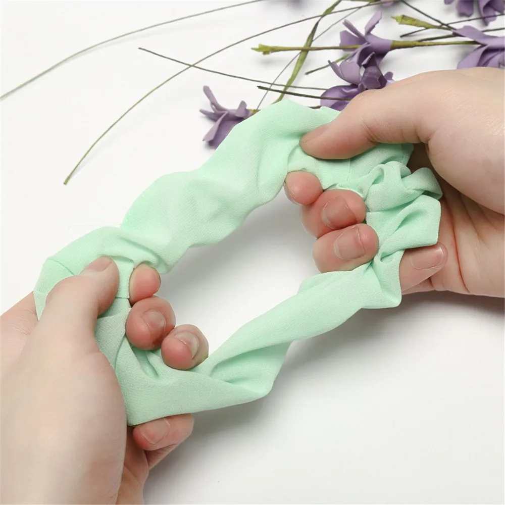 Trendy Lady Hair Pure Color Bobble Sports Dance Scrunchie Ring Elastic ScrunchieAUG9