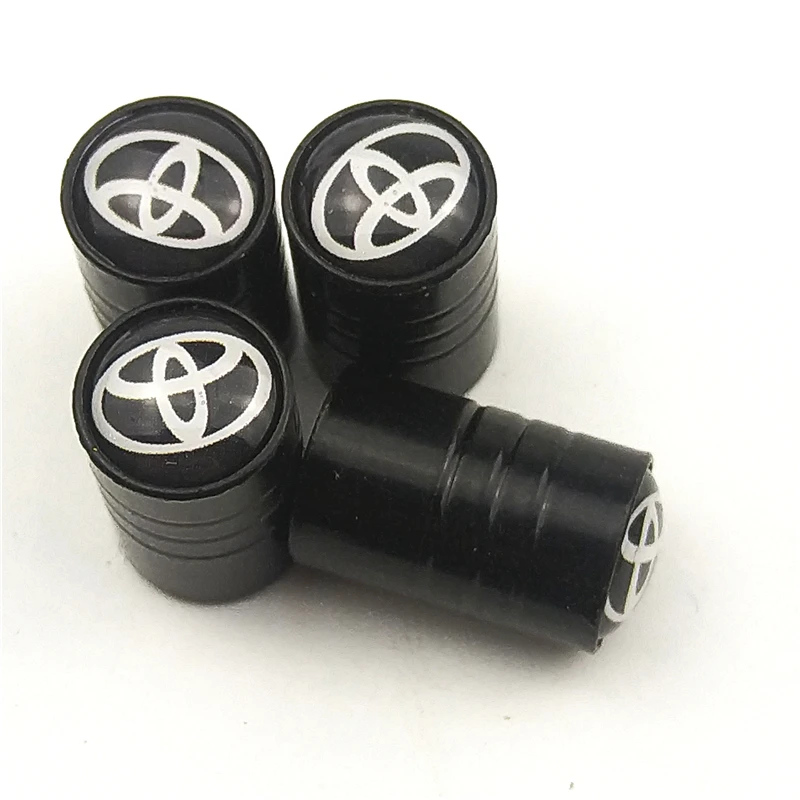 

4Piece/set new black Sport CAR Styling Auto Accessories Car Wheel Tire Valve Caps Case for Toyota Motorcycle Automobiles