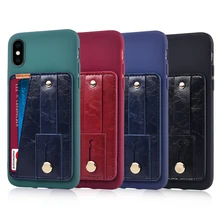 Soft Matte Case With Card Pocket Cover for OnePlus 7 Pro Vintage Case for OnePlus 6T Kickstand Glossy PU Leatehr Fitted Case
