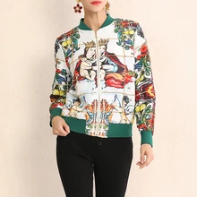 Новинка года; женская одежда в стиле стритстайл; модная куртка в стиле пэчворк с длинными рукавами; бейсбольное пальто на молнии с принтом для девочек