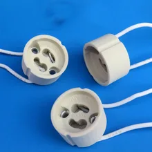 GU10 Гнездо Светодиодный лампы Патрон галогенной лампы базы Керамика разъем провода X500