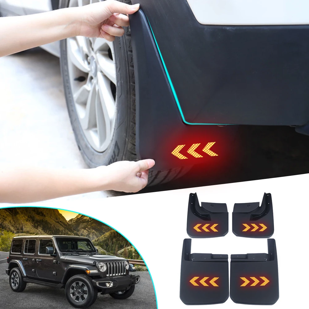Брызговики для джипа Wrangler JL 2018 брызговики безопасности отражающие
