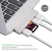 USB C HUB Type C TO HDMI Adapter Thunderbolt 3 Combo USB-C dock Type-C dongle with USB 3.0 SD Micro SD Card for New MacBook Pro