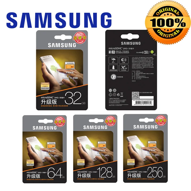 SAMSUNG Micro SD 32 Гб 64 128 ГБ 256 карт памяти MicroSD SDHC SDXC Max 100 МБ/с./с EVO C10 TF Trans Flash|Карты памяти|