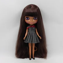 Темно-коричневые длинные волосы Обнаженная кукла черная кукла фабрика кукла подходит для DIY Изменить игрушка BJD для девочек