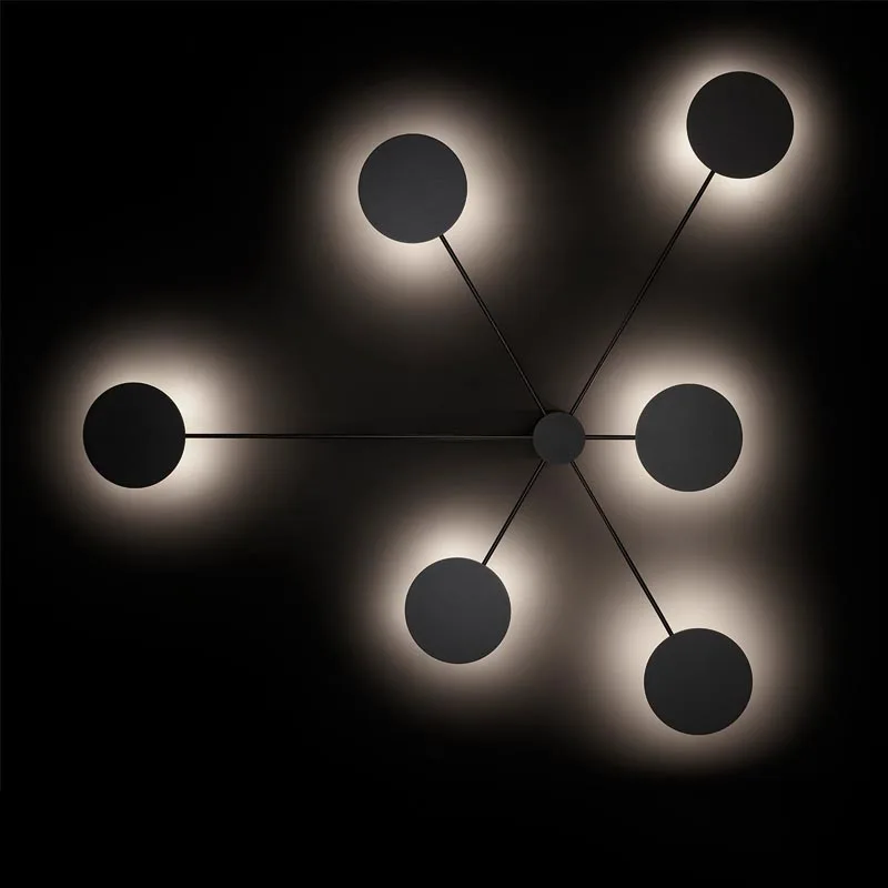 Modern Nordic Rustic Iron White Black 6 Ceiling Light Kit